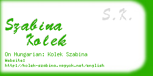 szabina kolek business card